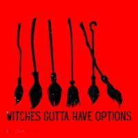 Witches Gotta Have Options Funny Halloween Santa Hat thumb 1
