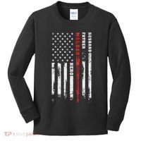 Welder Gift Husband Father Welder Hero American Flag Kids Long Sleeve Shirt thumb 0