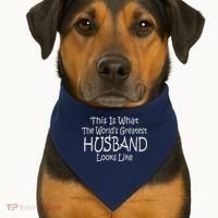 Worlds Greatest HUSBAND USA-Made Doggie Bandana thumb 1