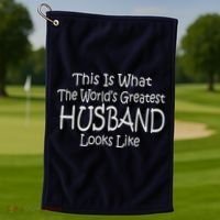 Worlds Greatest HUSBAND Golf Towel thumb 1