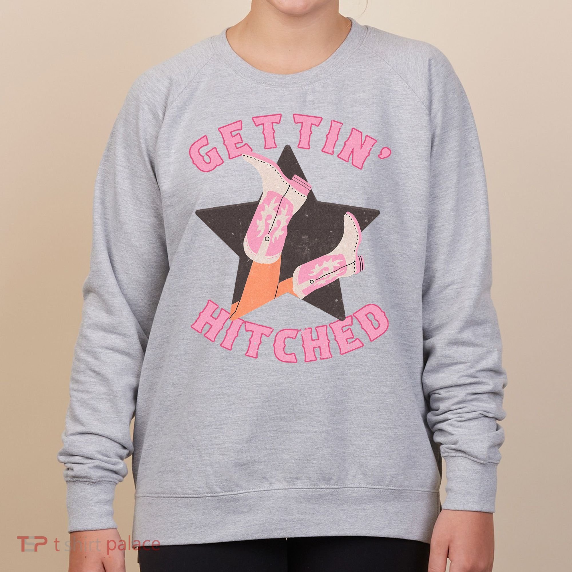 Western Gettin' Hitched Bridal Bachelorette Party Matching Women's Sweatshirt