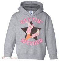 Western Gettin' Hitched Bridal Bachelorette Party Matching Toddler Hoodie thumb 0