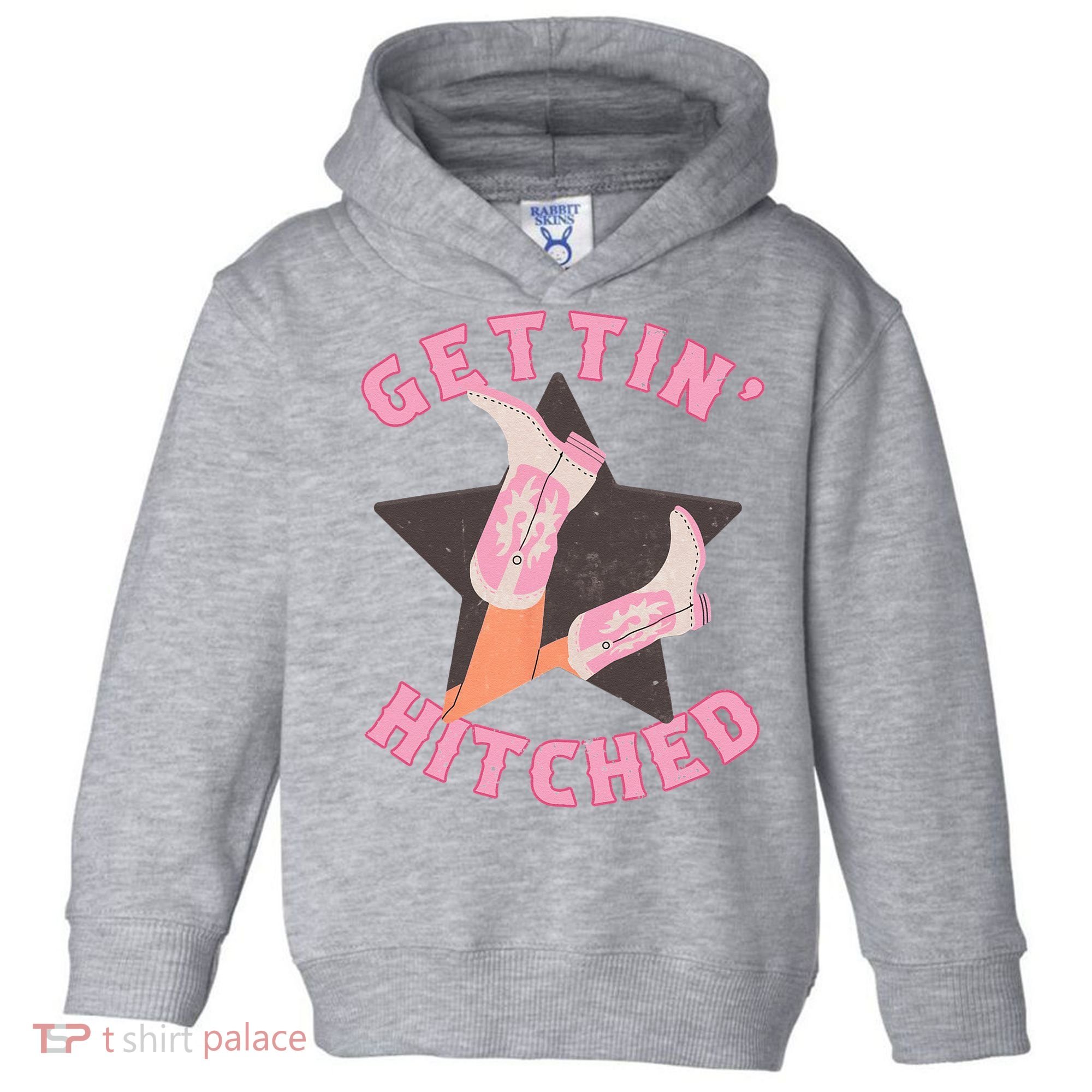 Western Gettin' Hitched Bridal Bachelorette Party Matching Toddler Hoodie