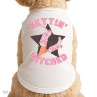 Western Gettin' Hitched Bridal Bachelorette Party Matching Doggie Tank thumb 0
