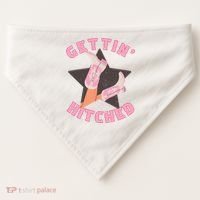 Western Gettin' Hitched Bridal Bachelorette Party Matching USA-Made Doggie Bandana thumb 0