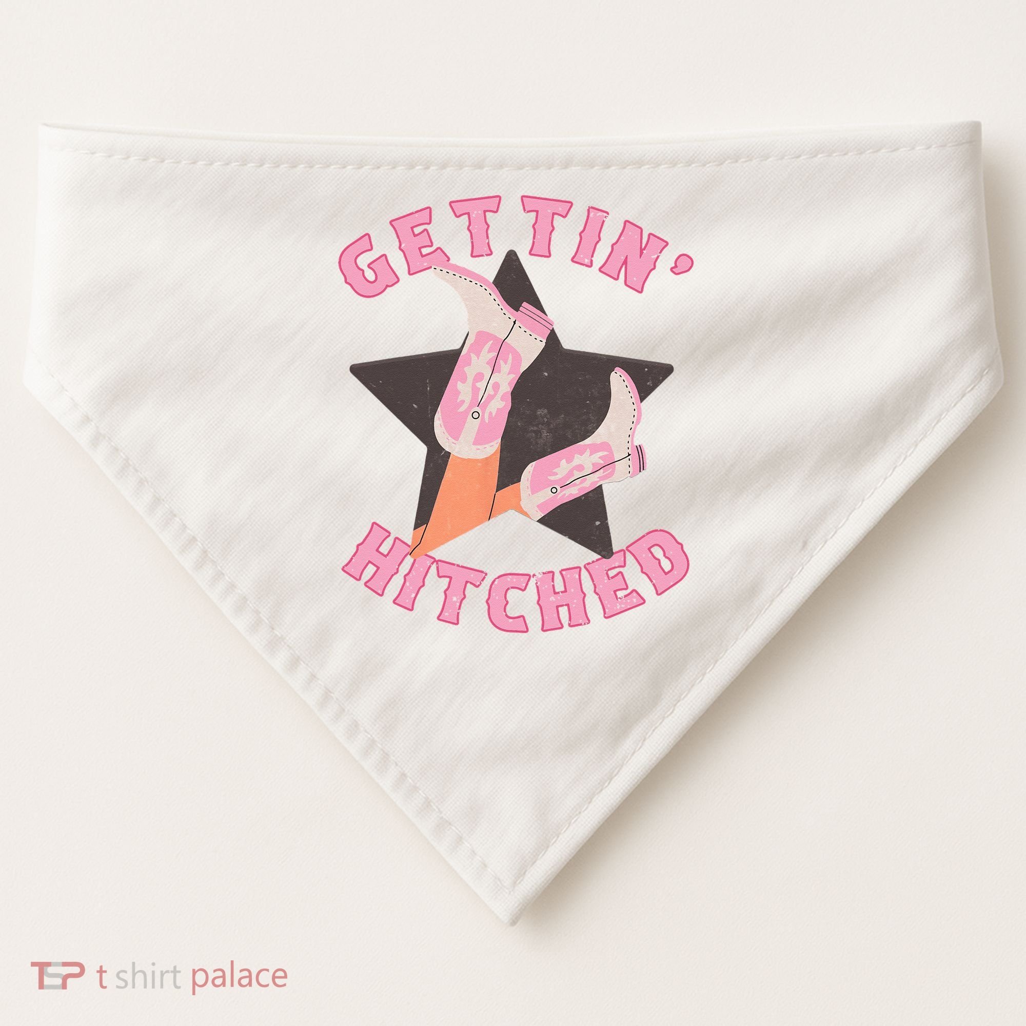 Western Gettin' Hitched Bridal Bachelorette Party Matching USA-Made Doggie Bandana