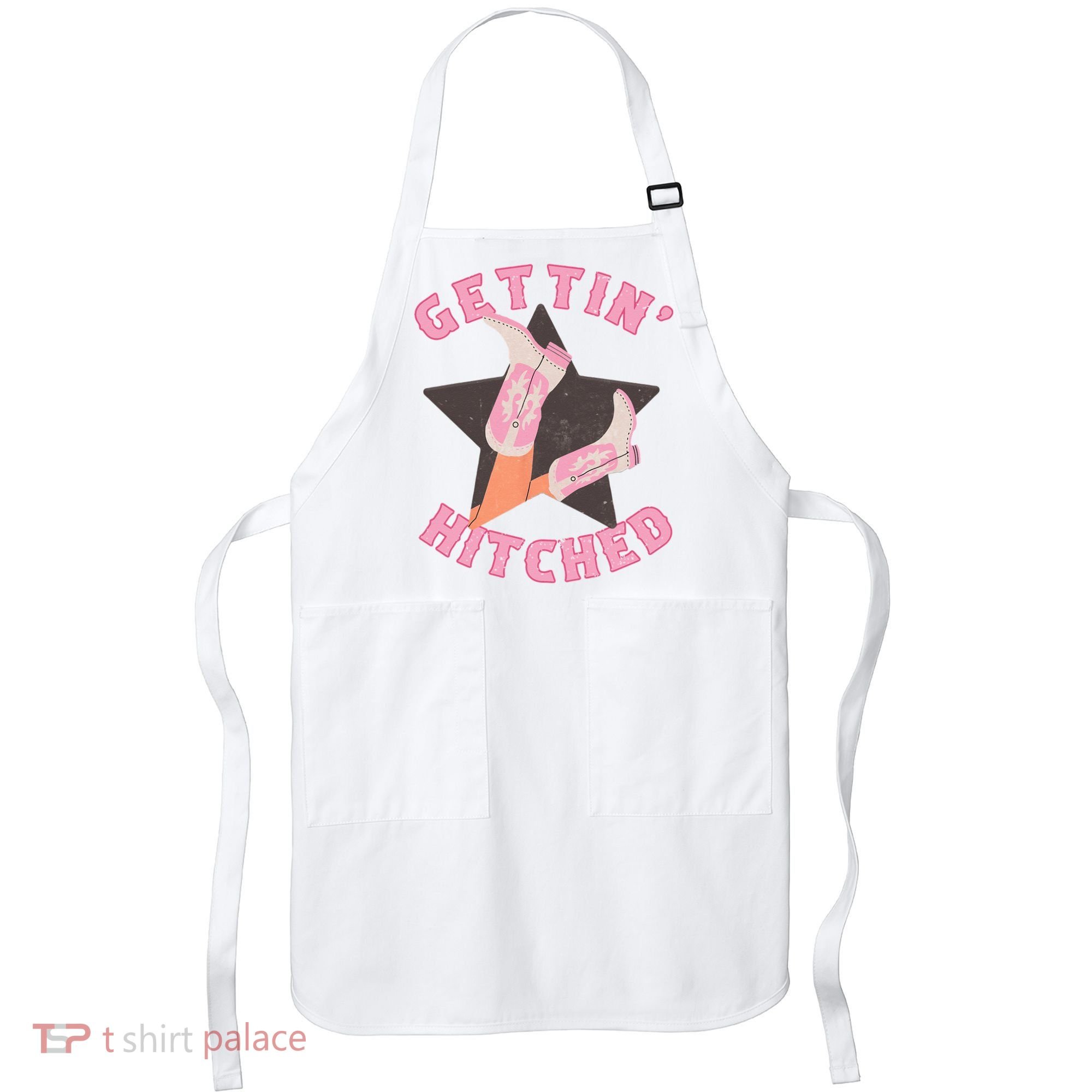 Western Gettin' Hitched Bridal Bachelorette Party Matching Apron