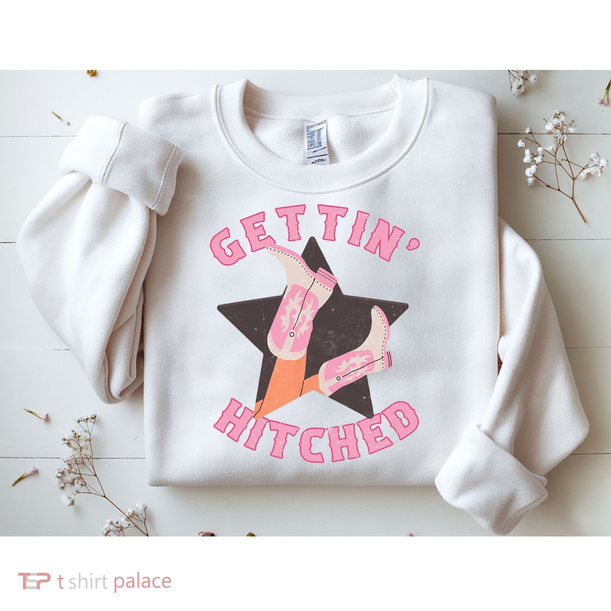 Western Gettin' Hitched Bridal Bachelorette Party Matching Sweatshirt