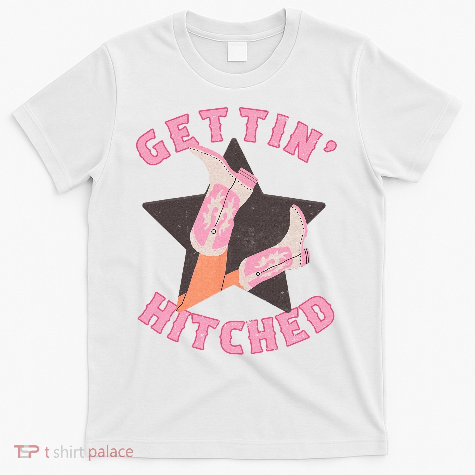 Western Gettin' Hitched Bridal Bachelorette Party Matching T-Shirt