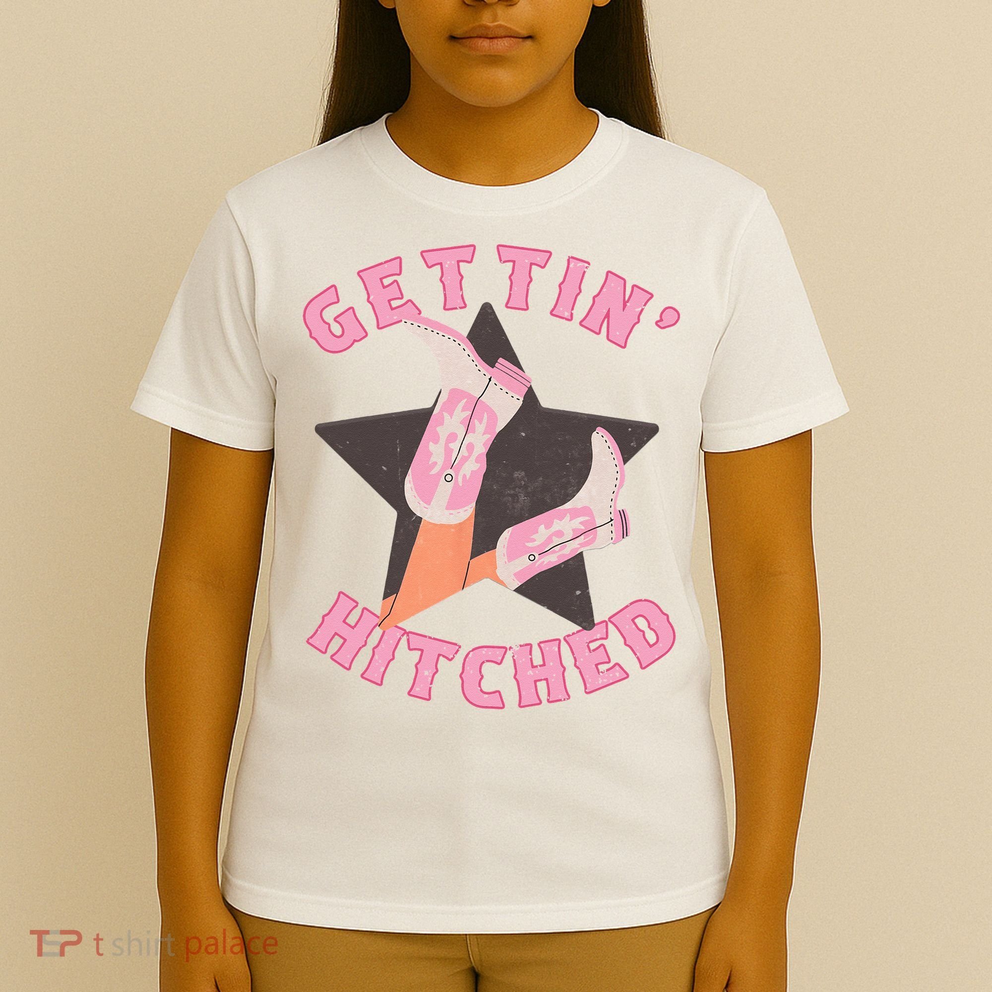 Western Gettin' Hitched Bridal Bachelorette Party Matching T-Shirt