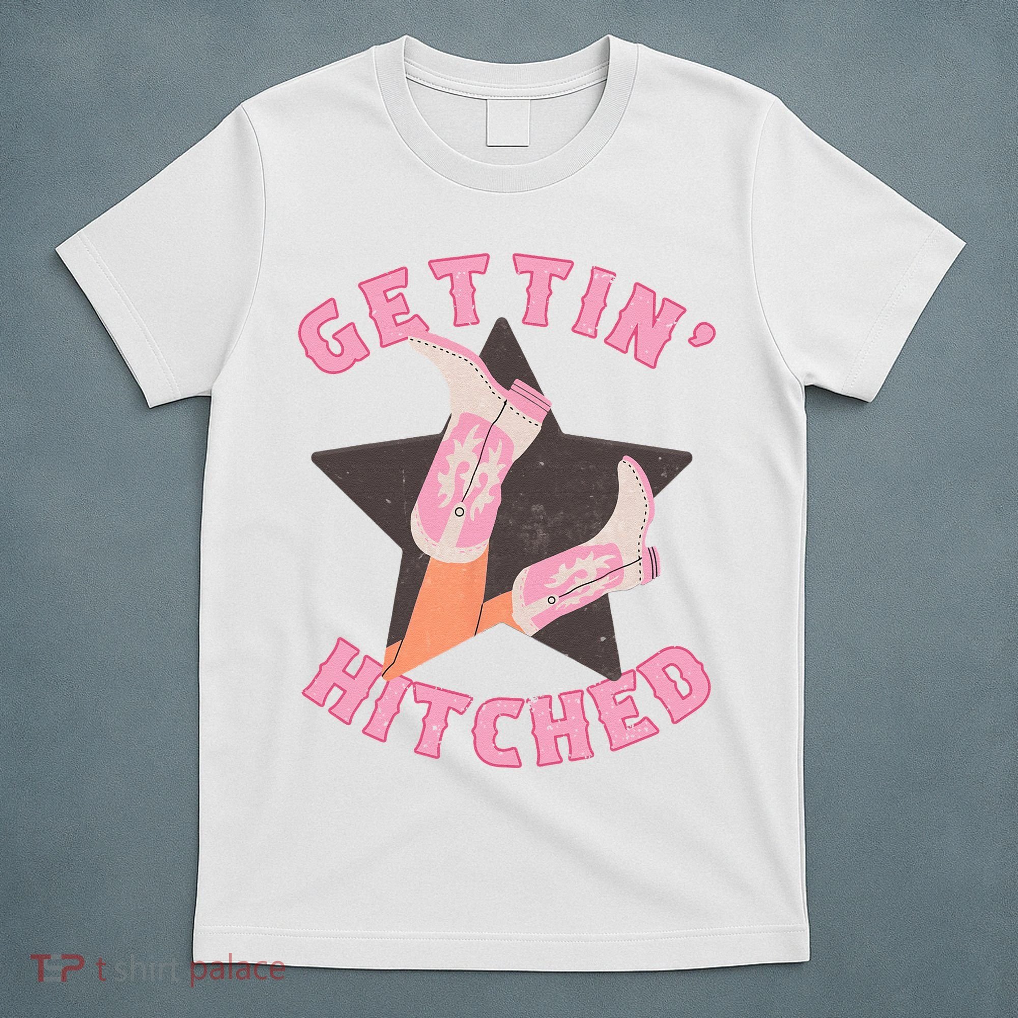 Western Gettin' Hitched Bridal Bachelorette Party Matching T-Shirt