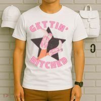 Western Gettin' Hitched Bridal Bachelorette Party Matching T-Shirt thumb 6