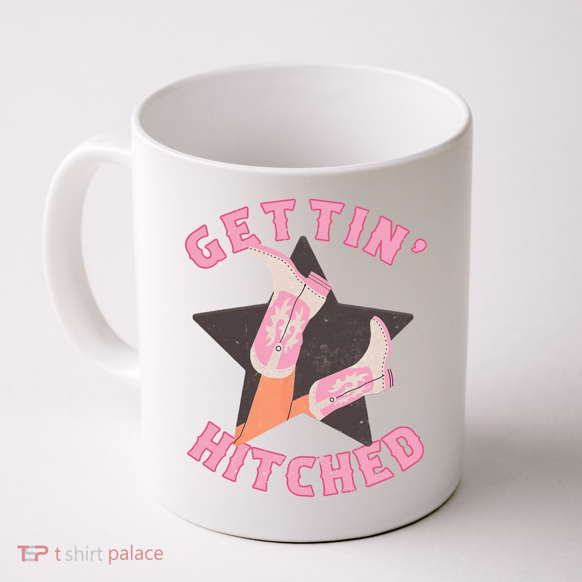 Western Gettin' Hitched Bridal Bachelorette Party Matching Coffee Mug