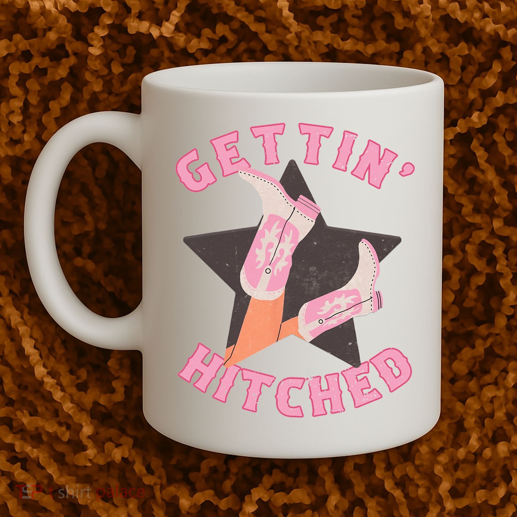 Western Gettin' Hitched Bridal Bachelorette Party Matching Coffee Mug