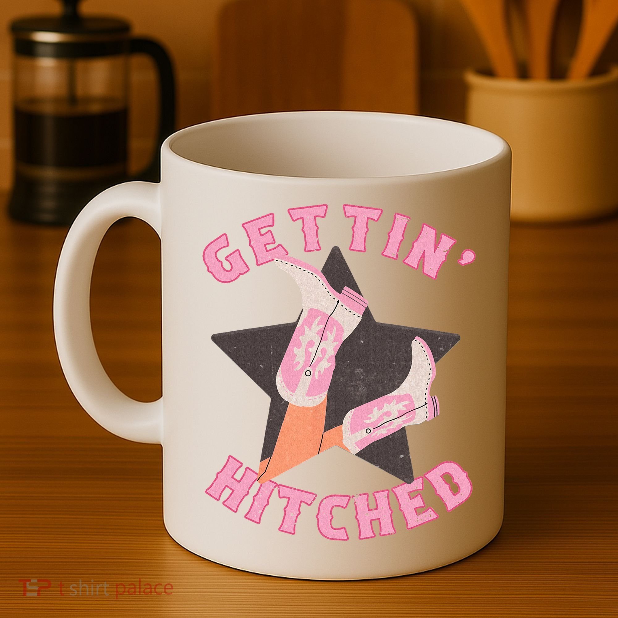Western Gettin' Hitched Bridal Bachelorette Party Matching Coffee Mug