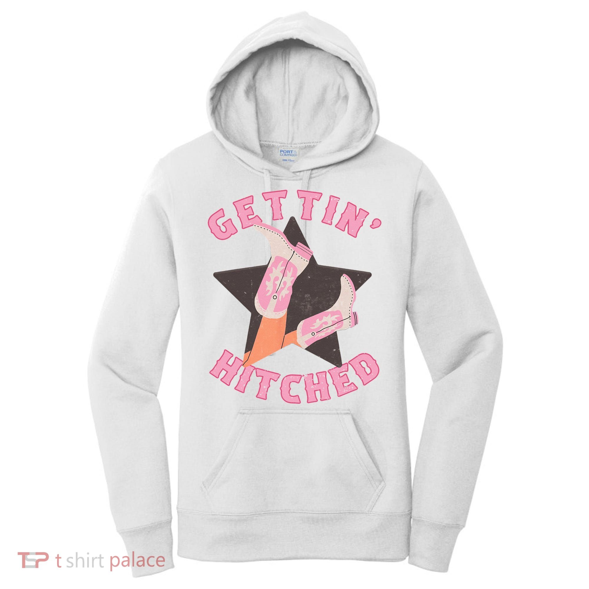 Western Gettin' Hitched Bridal Bachelorette Party Matching Women's Hoodie