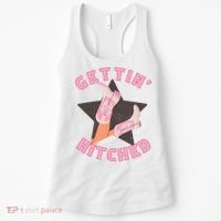 Western Gettin' Hitched Bridal Bachelorette Party Matching Women's Tank Top thumb 0