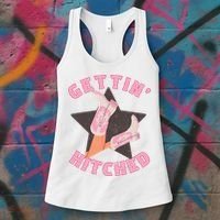 Western Gettin' Hitched Bridal Bachelorette Party Matching Women's Tank Top thumb 3