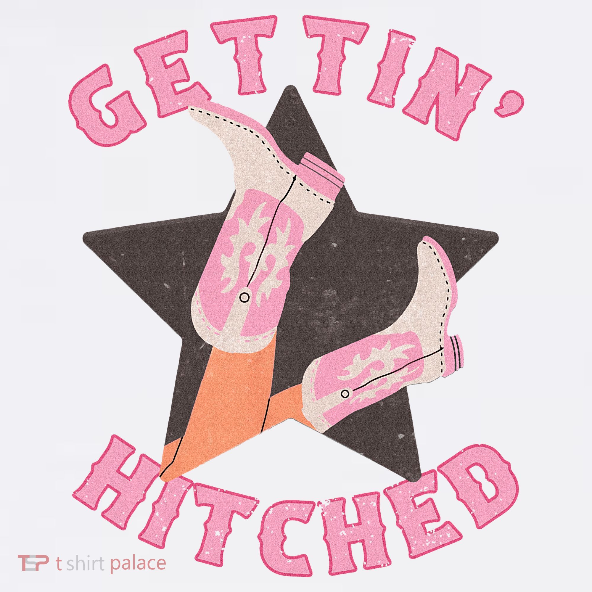 Western Gettin' Hitched Bridal Bachelorette Party Matching Women's Tank Top