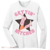 Western Gettin' Hitched Bridal Bachelorette Party Matching Women's Long Sleeve Shirt thumb 0