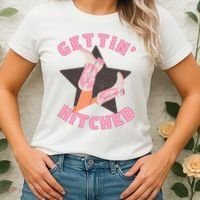 Western Gettin' Hitched Bridal Bachelorette Party Matching Women's T-Shirt thumb 2
