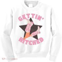 Western Gettin' Hitched Bridal Bachelorette Party Matching Kids Sweatshirt thumb 0