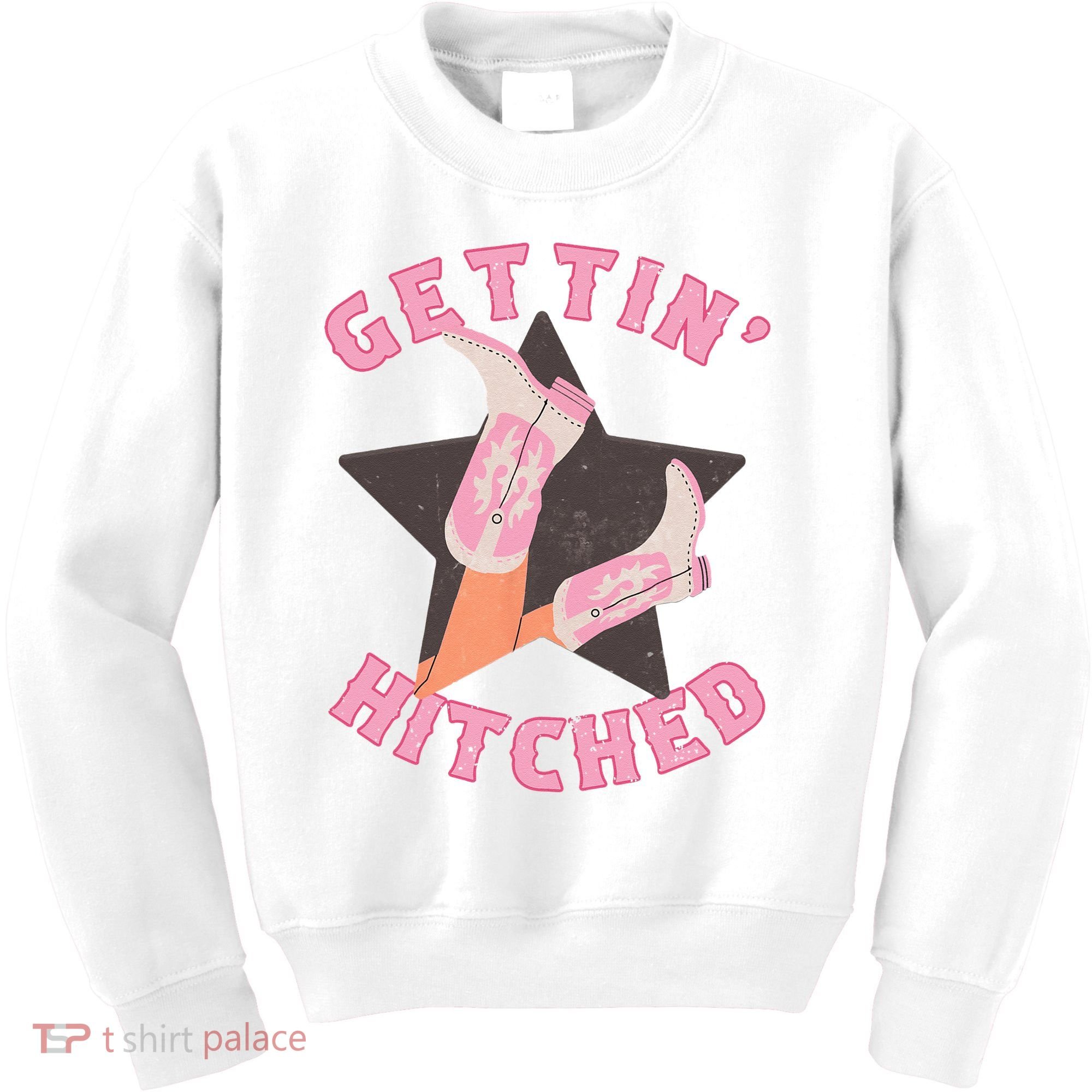 Western Gettin' Hitched Bridal Bachelorette Party Matching Kids Sweatshirt