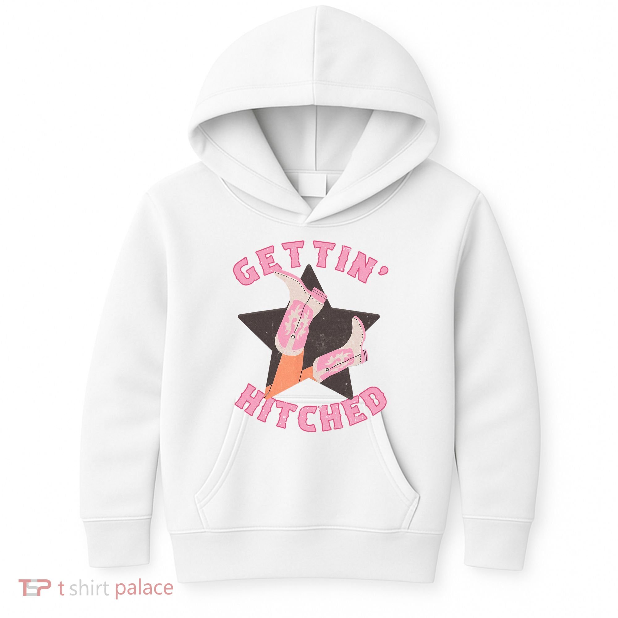 Western Gettin' Hitched Bridal Bachelorette Party Matching Kids Hoodie