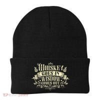 Whiskey Goes In Wisdom Comes Out Drinker Drinking Whisky Beanie thumb 0