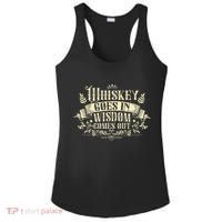 Whiskey Goes In Wisdom Comes Out Drinker Drinking Whisky Ladies PosiCharge Competitor Racerback Tank thumb 0