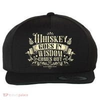 Whiskey Goes In Wisdom Comes Out Drinker Drinking Whisky Wool Snapback Cap thumb 0