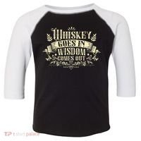 Whiskey Goes In Wisdom Comes Out Drinker Drinking Whisky Toddler Fine Jersey T-Shirt thumb 0