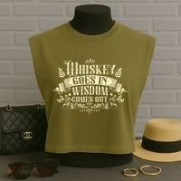 Whiskey Goes In Wisdom Comes Out Drinker Drinking Whisky Garment-Dyed Women's Muscle Tee thumb 3
