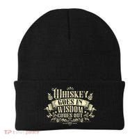 Whiskey Goes In Wisdom Comes Out Drinker Drinking Whisky Beanie thumb 0
