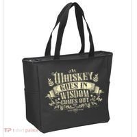 Whiskey Goes In Wisdom Comes Out Drinker Drinking Whisky Tote Bag thumb 2