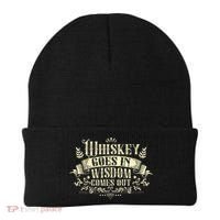 Whiskey Goes In Wisdom Comes Out Drinker Drinking Whisky Beanie thumb 0