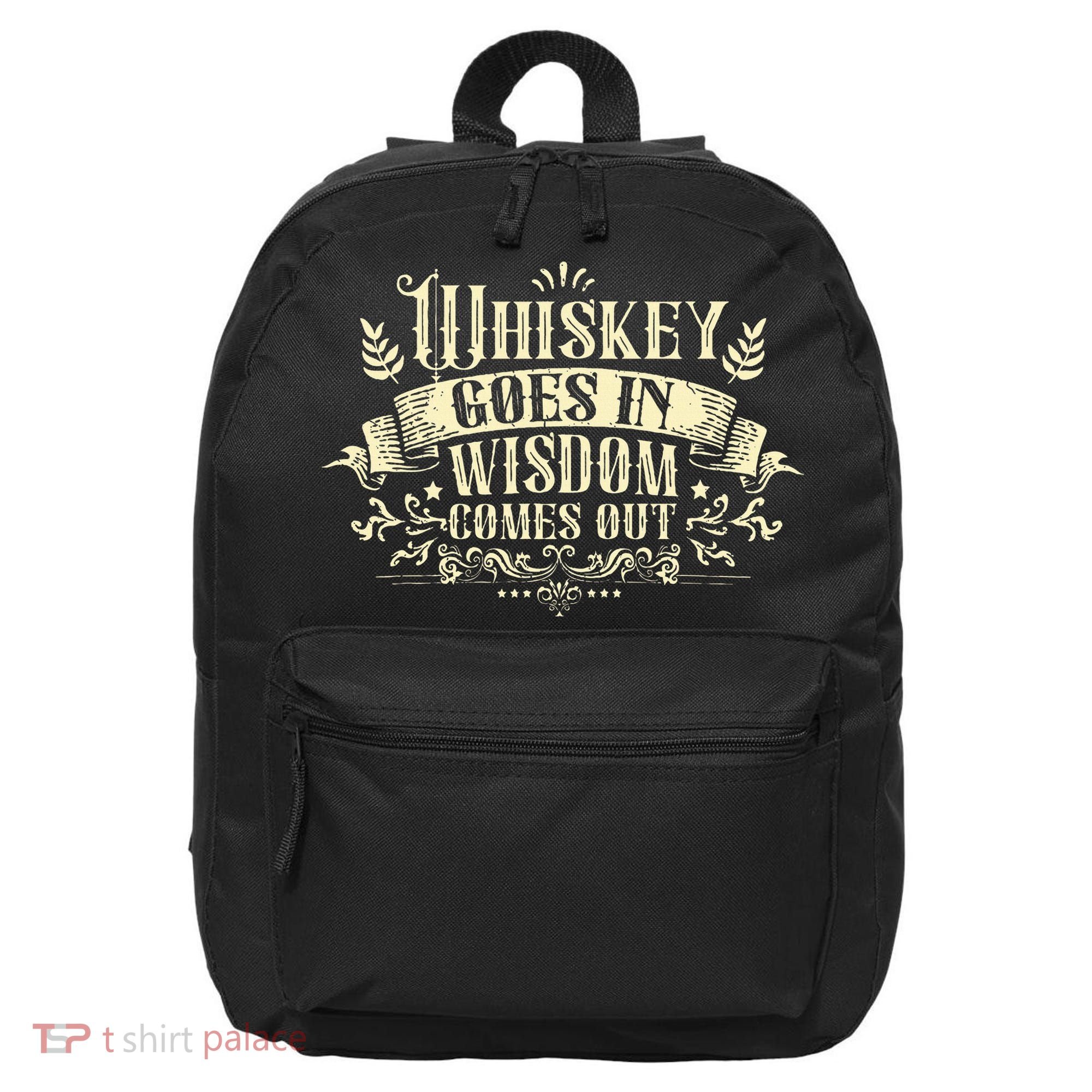 Whiskey Goes In Wisdom Comes Out Drinker Drinking Whisky 16 in Basic Backpack
