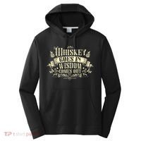 Whiskey Goes In Wisdom Comes Out Drinker Drinking Whisky Performance Fleece Hoodie thumb 0
