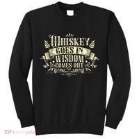 Whiskey Goes In Wisdom Comes Out Drinker Drinking Whisky Tall Sweatshirt thumb 0