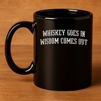 Whiskey Goes In Wisdom Comes Out Drinker Drinking Whisky 11oz C Handle Ceramic Mug thumb 4