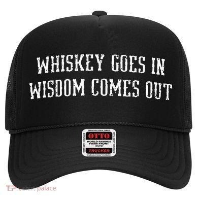 Whiskey Goes In Wisdom Comes Out Drinker Drinking Whisky Hat