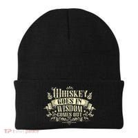 Whiskey Goes In Wisdom Comes Out Drinker Drinking Whisky Beanie thumb 0