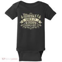 Whiskey Goes In Wisdom Comes Out Drinker Drinking Whisky Baby Bodysuit thumb 0