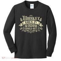 Whiskey Goes In Wisdom Comes Out Drinker Drinking Whisky Kids Long Sleeve Shirt thumb 0