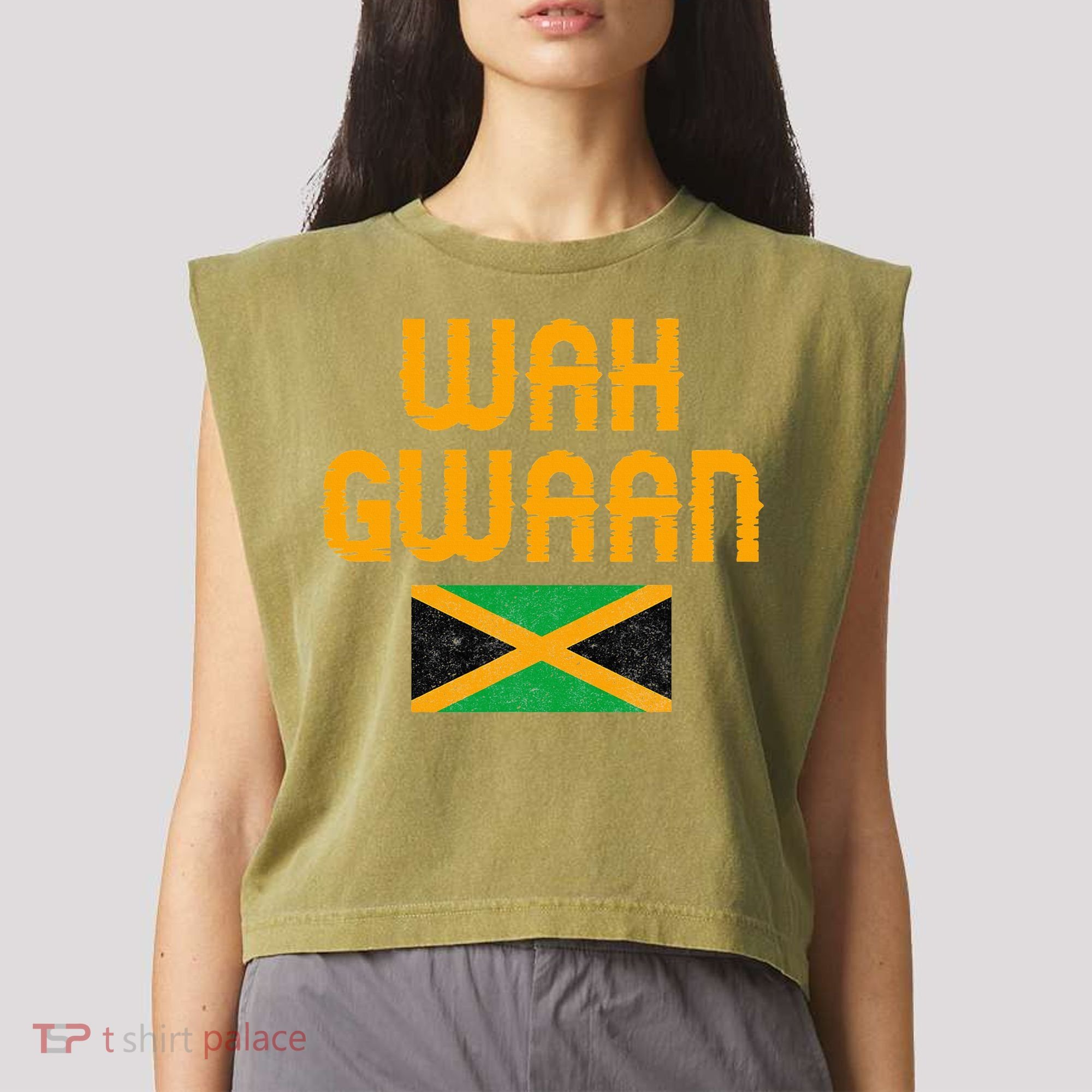 Wah Gwaan Jamaica Garment-Dyed Women's Muscle Tee