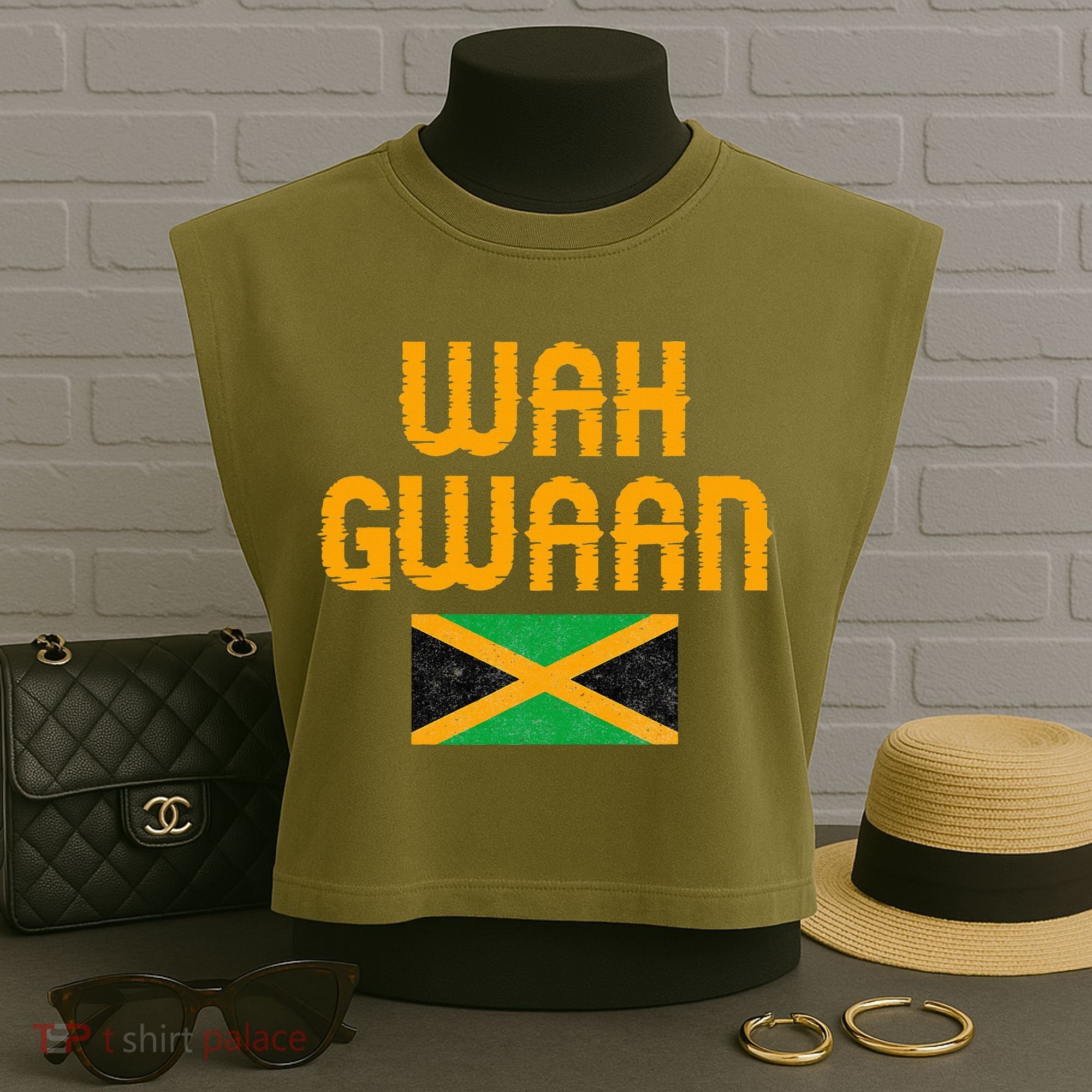 Wah Gwaan Jamaica Garment-Dyed Women's Muscle Tee