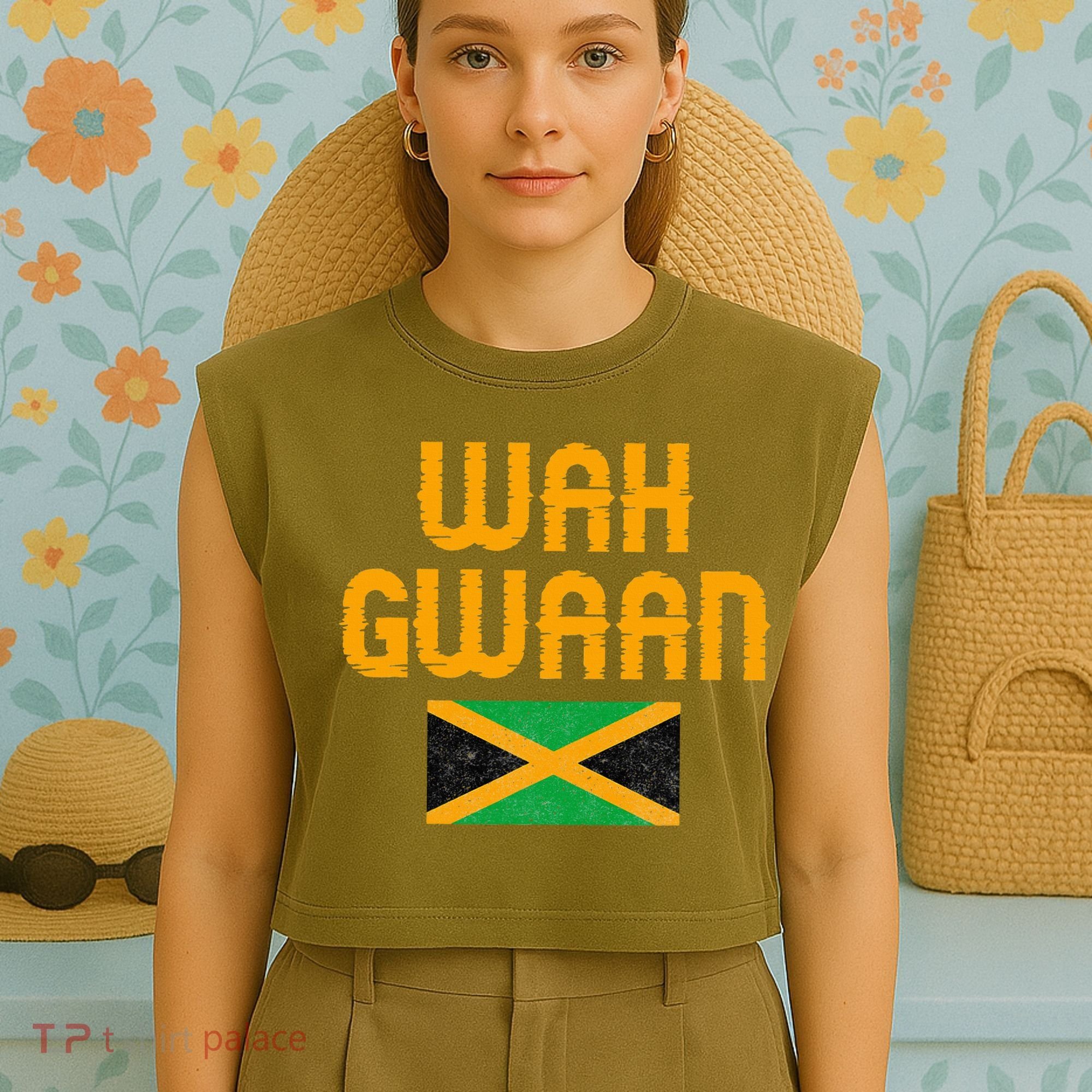 Wah Gwaan Jamaica Garment-Dyed Women's Muscle Tee
