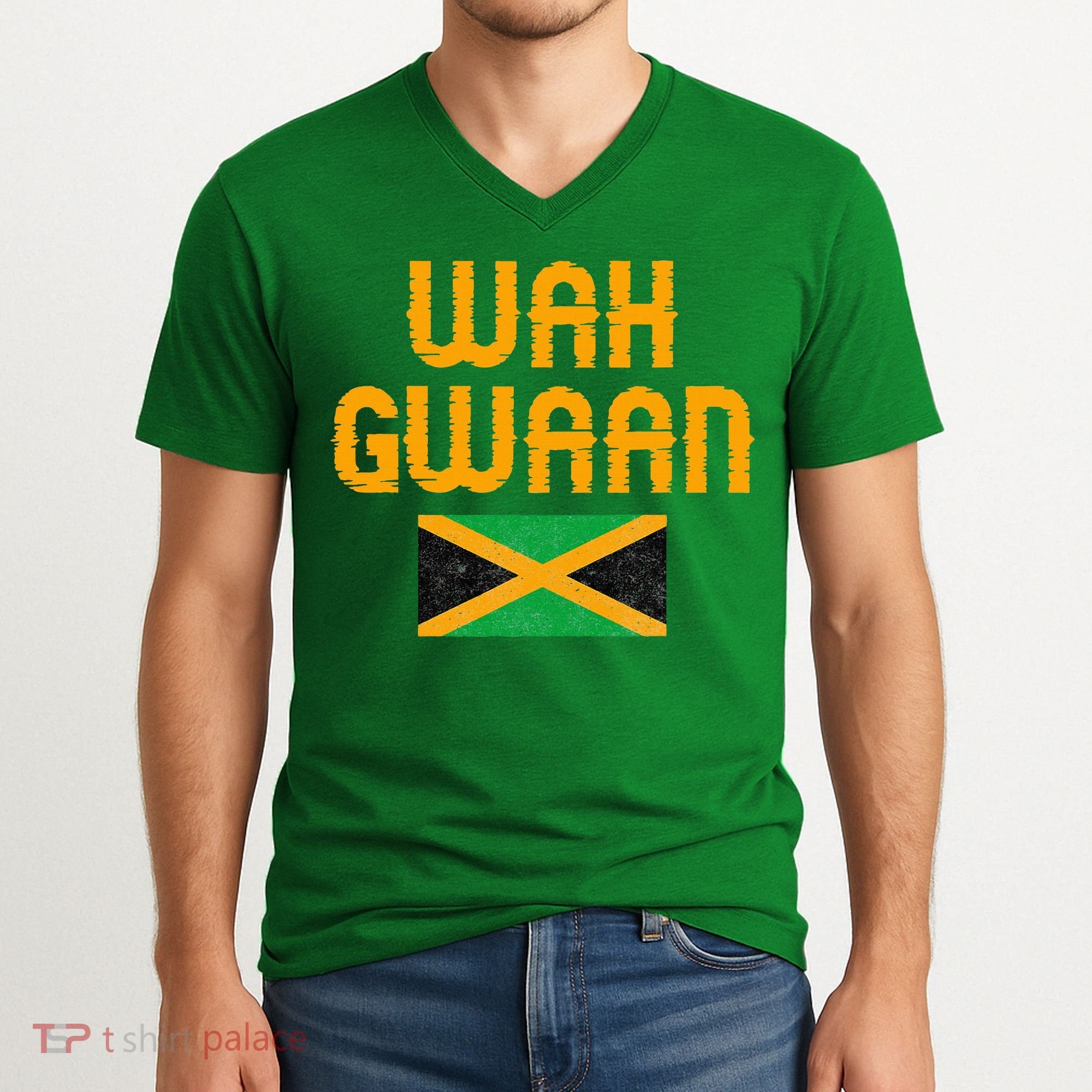 Wah Gwaan Jamaica V-Neck T-Shirt
