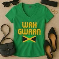 Wah Gwaan Jamaica Women's V-Neck T-Shirt thumb 2
