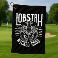 Wicked Good Lobstah Funny Maine Boston Cape Cod Lobster Golf Towel thumb 1